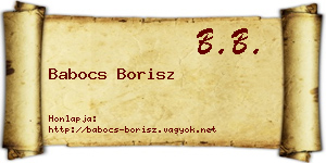Babocs Borisz névjegykártya